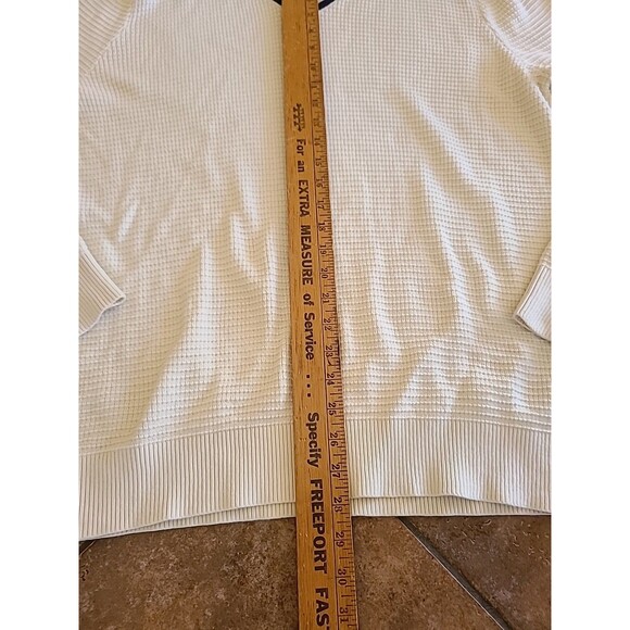 Lands End VTG 90s Men's XL V-Neck Waffle Knit Sweater USA 100% Supima Cotton - Picture 7 of 8